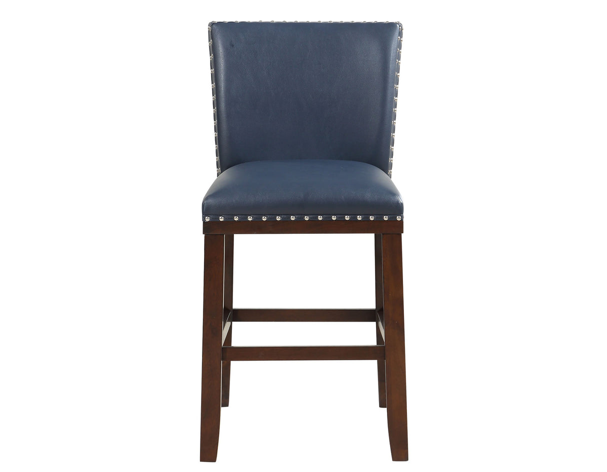 Tiffany 24″ Counter Stool, Navy Leatherette, Set of 2 - TF650CCNV