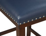 Tiffany 24″ Counter Stool, Navy Leatherette, Set of 2 - TF650CCNV