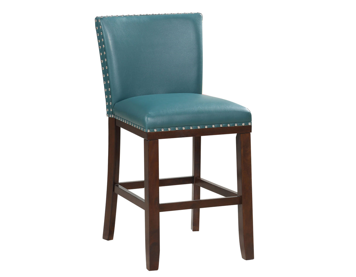 Tiffany 24″ Counter Stool, Peacock Leatherette, Set of 2 - TF650CCPC