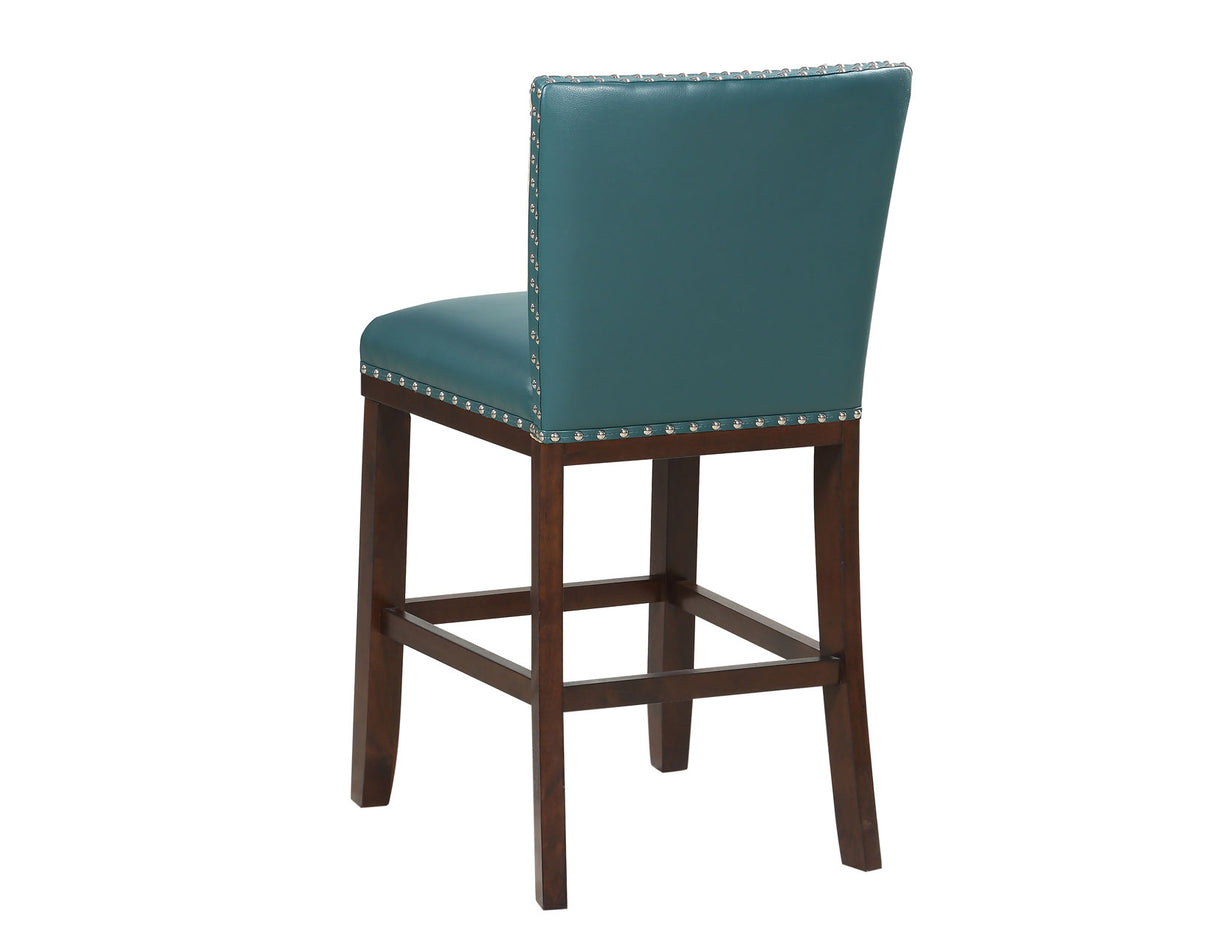 Tiffany 24″ Counter Stool, Peacock Leatherette, Set of 2 - TF650CCPC