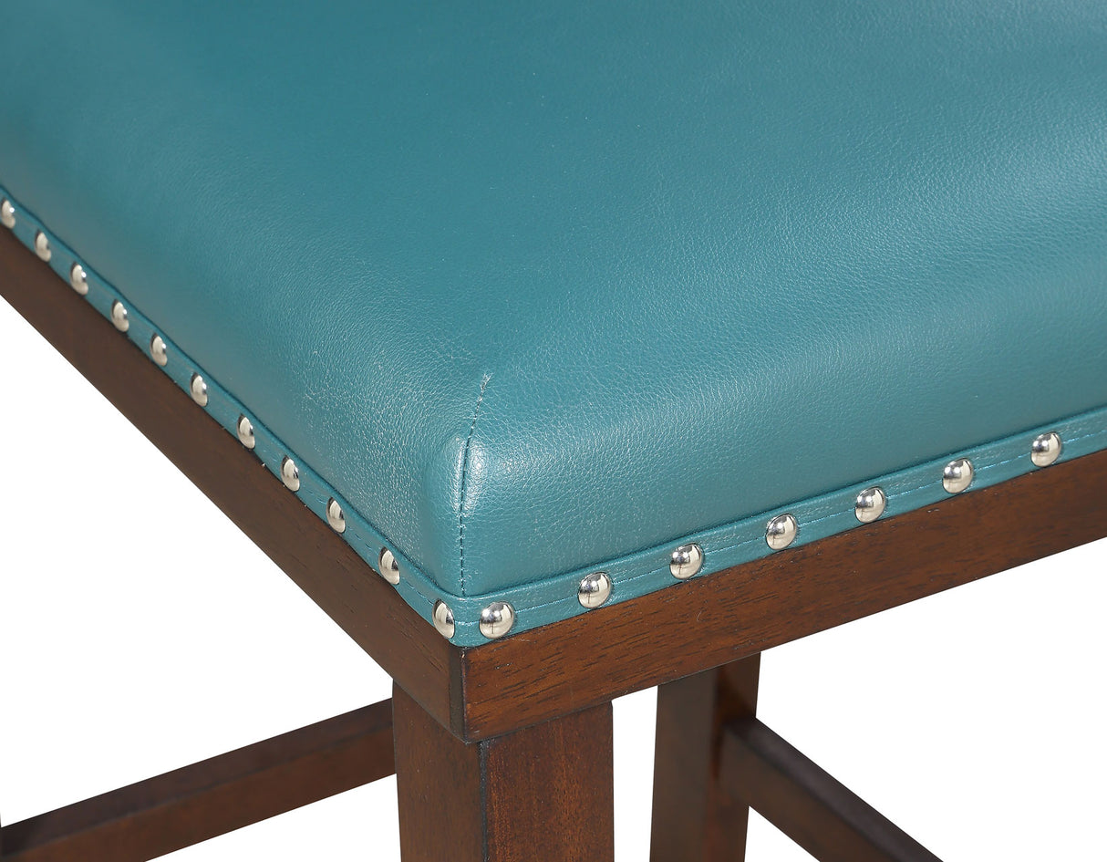 Tiffany 24″ Counter Stool, Peacock Leatherette, Set of 2 - TF650CCPC