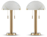 Tobbinsen 2-Piece Table Lamp Set in Brass Finish - PKG018491