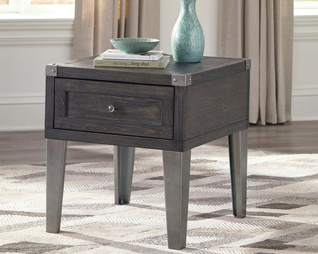 Todoe 2 End Tables in Dark Gray - PKG008457