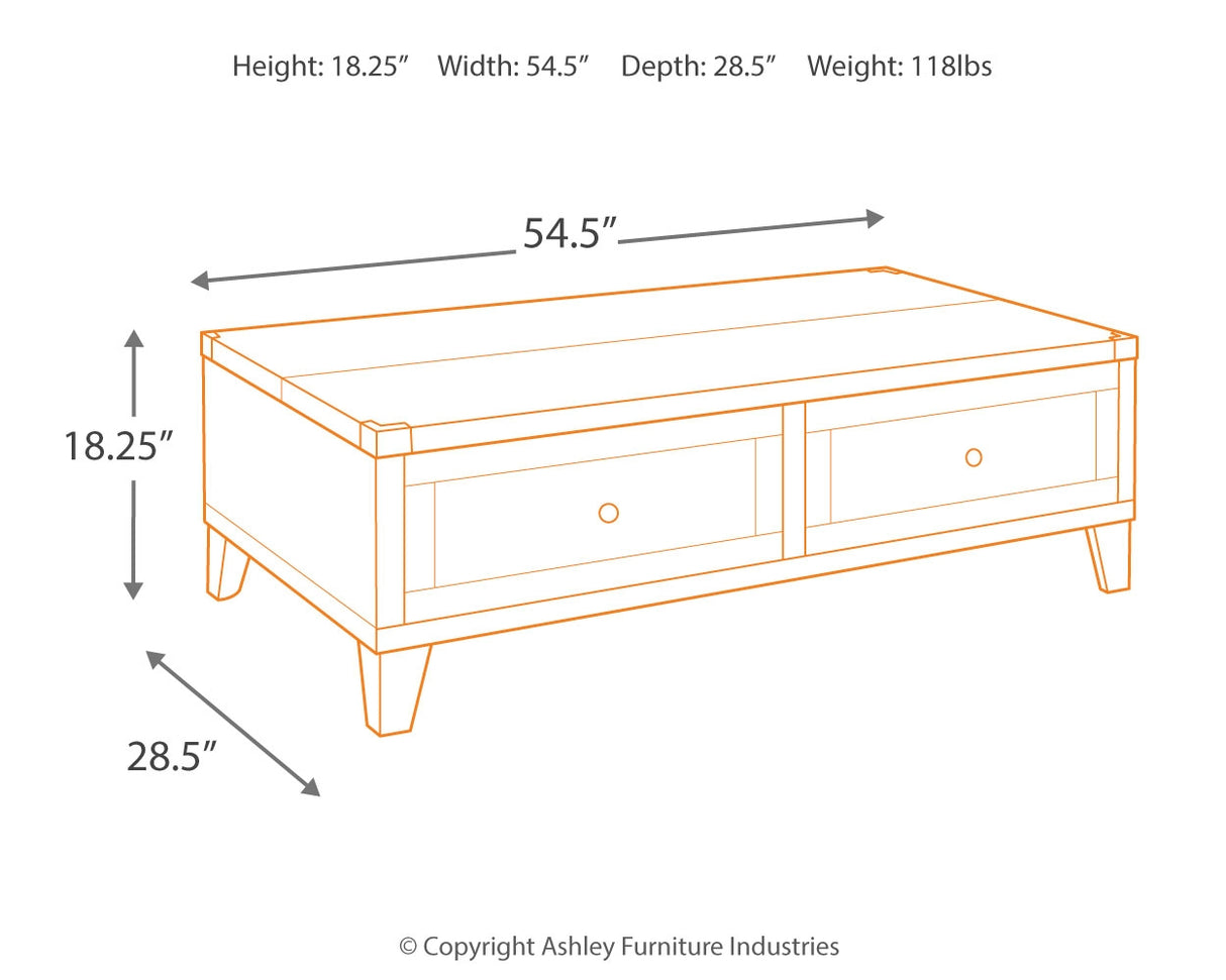 Todoe Coffee Table with 1 End Table in Dark Gray from Ashley - Luna Furniture