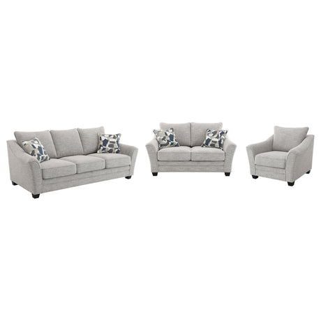 Tomkins 3-piece Boucle Upholstered Sofa Set Light Grey - 509671-S3