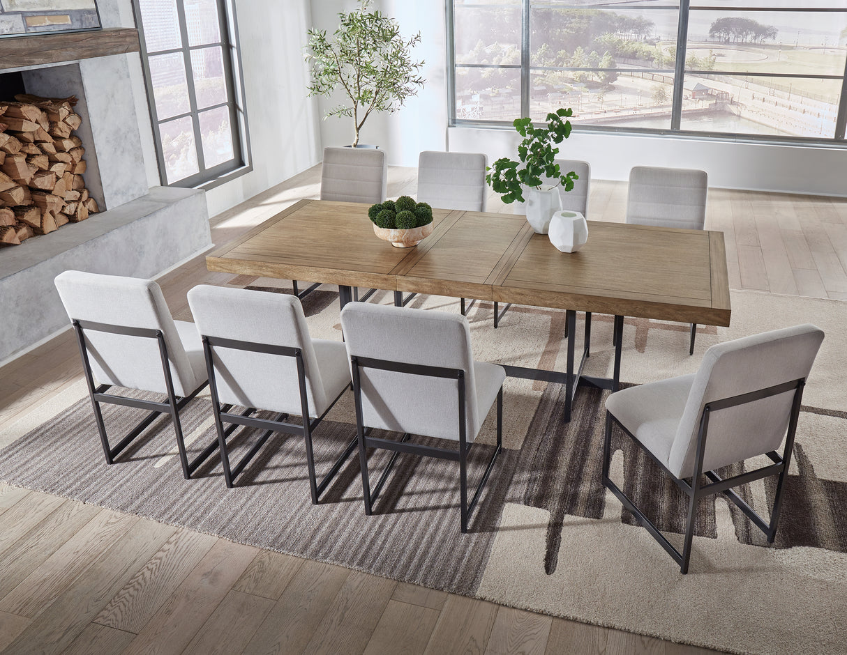 Tomtyn Dining Table and 8 Chairs in Light Brown from Ashley - Luna Furniture