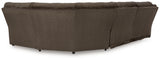 Top Tier 5-Piece Sectional with Recliner in Chocolate - PKG019386