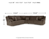 Top Tier 5-Piece Sectional with Recliner in Chocolate - PKG019386