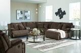 Top Tier 6-Piece Sectional with Recliner in Chocolate - PKG019384