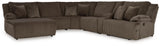 Top Tier 6-Piece Sectional with Recliner in Chocolate - PKG019385