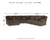 Top Tier 6-Piece Sectional with Recliner in Chocolate - PKG019385