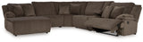 Top Tier 6-Piece Sectional with Recliner in Chocolate - PKG019385