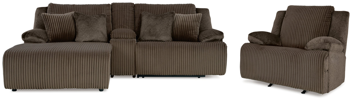 Top Tier Sofa and Recliner in Chocolate - PKG019388