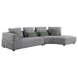 Toscano 134-inch Upholstered Sectional Sofa Grey from Coaster - Luna Furniture