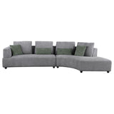 Toscano 134-inch Upholstered Sectional Sofa Grey from Coaster - Luna Furniture