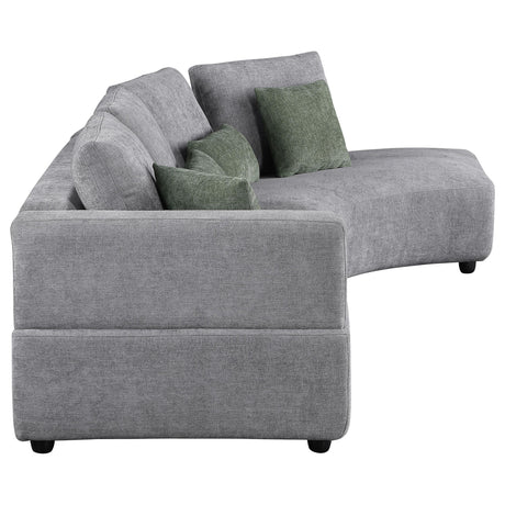 Toscano 134-inch Upholstered Sectional Sofa Grey from Coaster - Luna Furniture