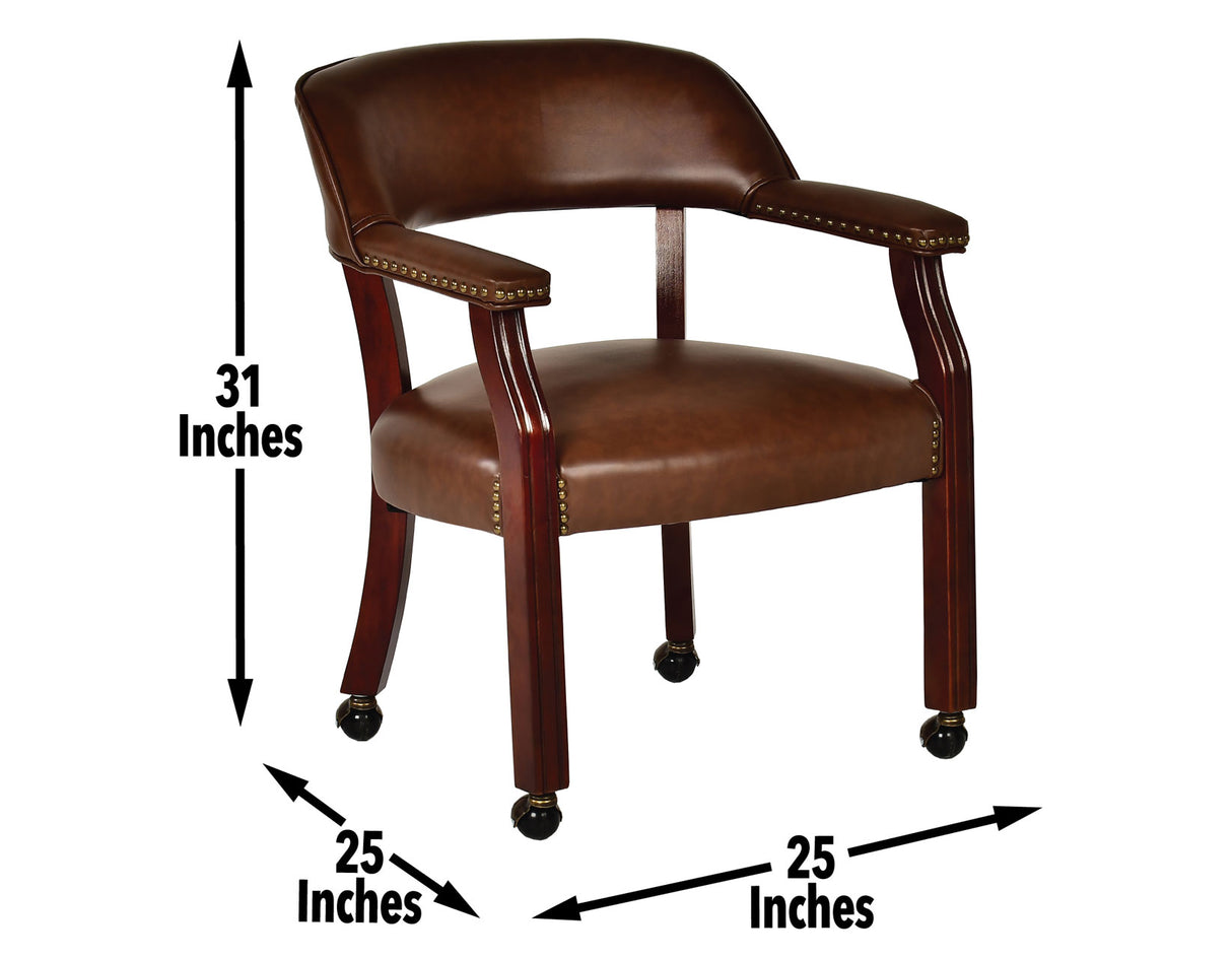 Tournament Arm Chair w/Casters – Brown - TU500A