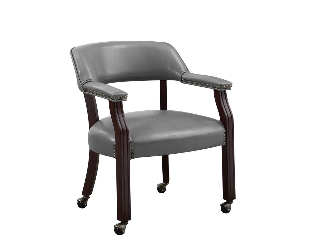 Tournament Arm Chair w/Casters, Gray from Steve Silver - Luna Furniture