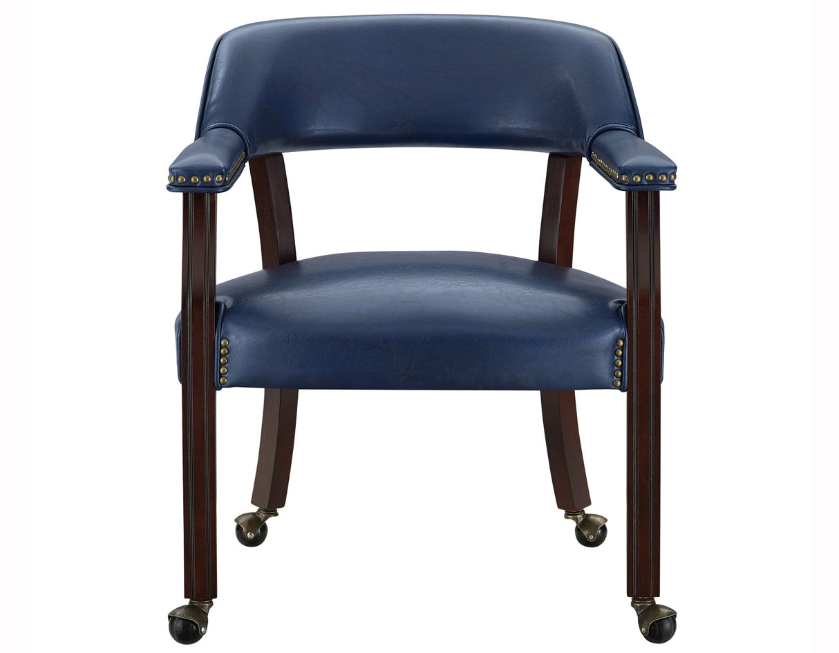 Tournament Arm Chair w/Casters, Navy from Steve Silver - Luna Furniture