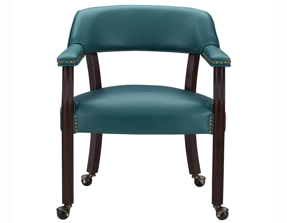 Tournament Arm Chair w/Casters, Teal from Steve Silver - Luna Furniture