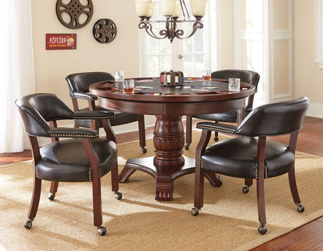 Tournament Game Table and Chairs, 6-Piece, Black(Table & 4 Side Chairs) - SET | TU5050T | TU5050B | TU500AB(4) | TU5050GTB