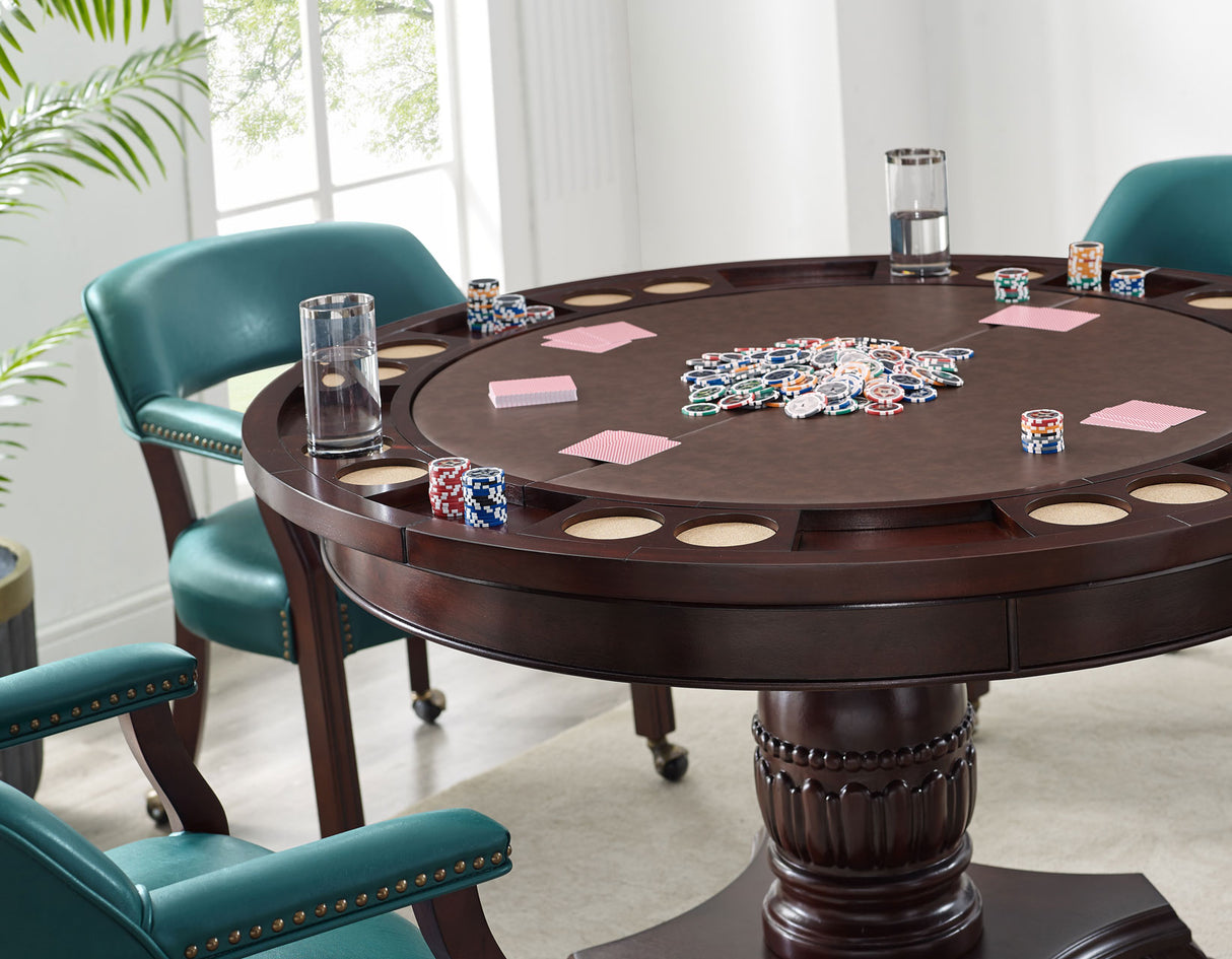 Tournament, Game Table and Chairs, 6-Piece, Brown(Table & 4 Side Chairs) from Steve Silver - Luna Furniture