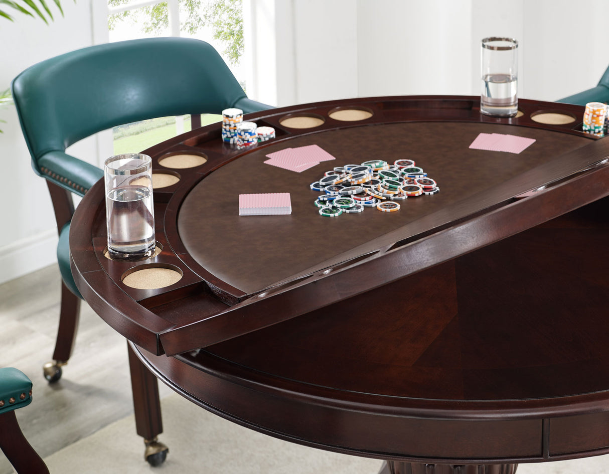 Tournament, Game Table and Chairs, 6-Piece, Brown(Table & 4 Side Chairs) from Steve Silver - Luna Furniture