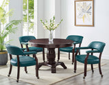 Tournament Game Table and Chairs, 6 Piece, Teal(Table & 4 Captains Chairs) from Steve Silver - Luna Furniture