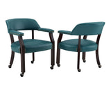 Tournament Game Table and Chairs, 6 Piece, Teal(Table & 4 Captains Chairs) from Steve Silver - Luna Furniture