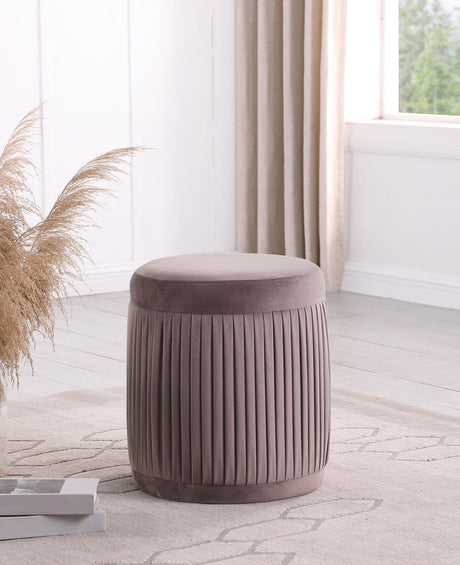 Tovar Round Upholstered Ottoman Mauve from Coaster - Luna Furniture