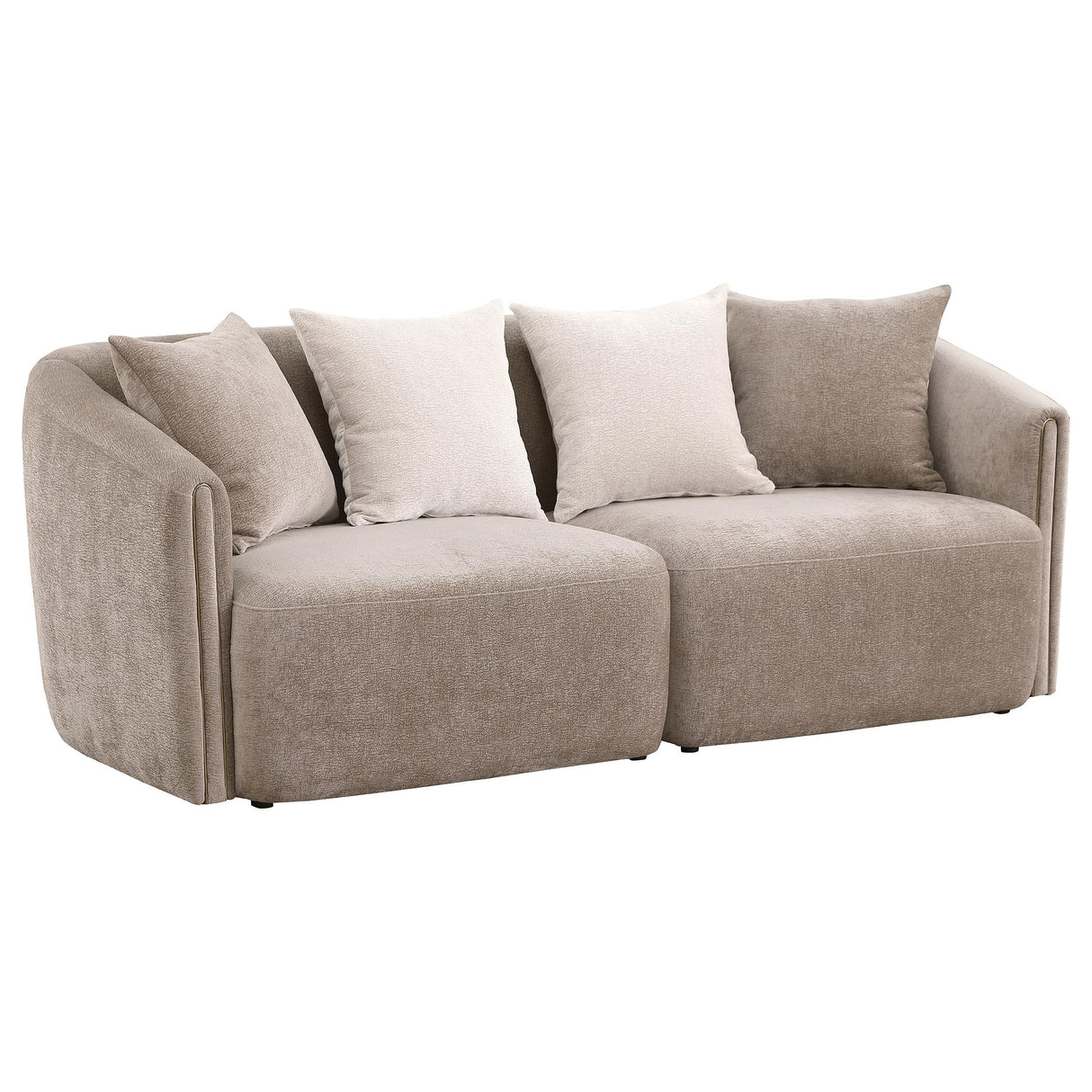 Townsend 2-piece Chenille Upholstered Sofa Set Latte from Coaster - Luna Furniture