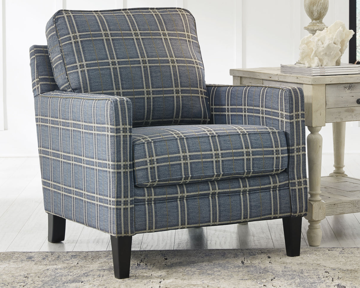 Traemore Chair and Ottoman in River - PKG001038