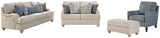 Traemore Sofa, Loveseat, Chair and Ottoman in Linen - PKG001040