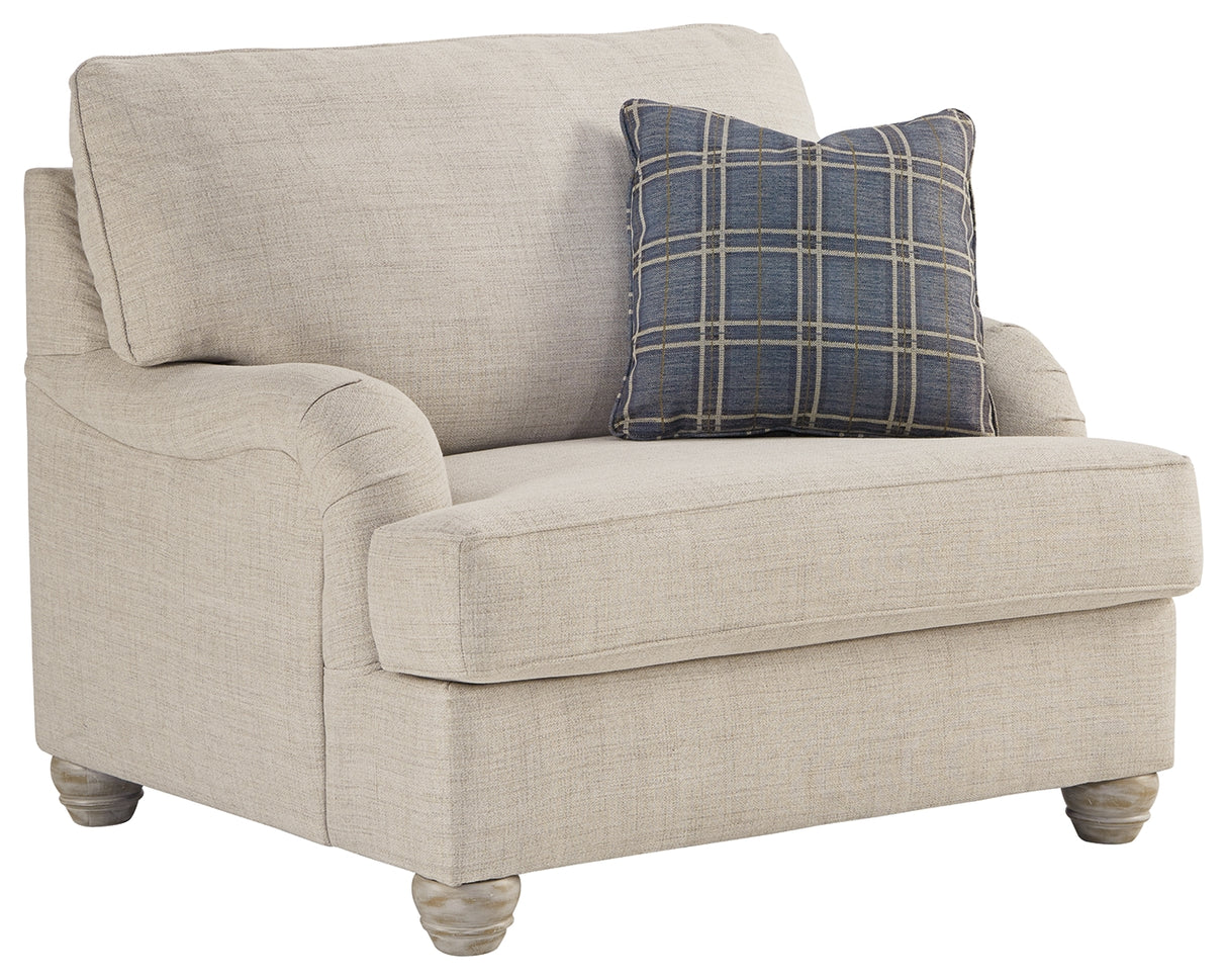 Traemore Sofa, Loveseat, Chair and Ottoman in Linen - PKG001041