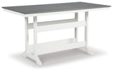 Transville Outdoor Counter Height Dining Table and 4 Barstools in Gray/White - PKG013815