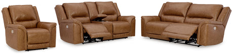 Trasimeno Sofa, Loveseat and Recliner in Caramel - PKG015849