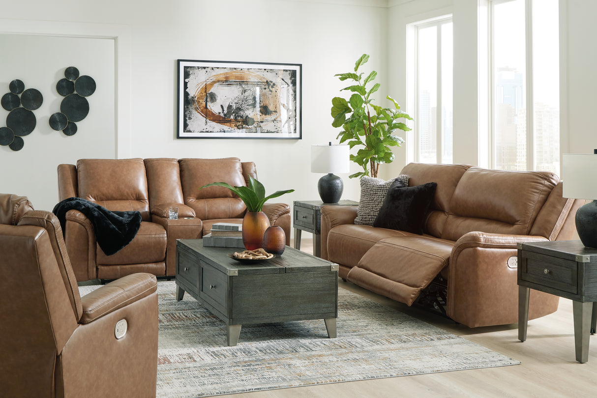 Trasimeno Sofa, Loveseat and Recliner in Caramel - PKG015849