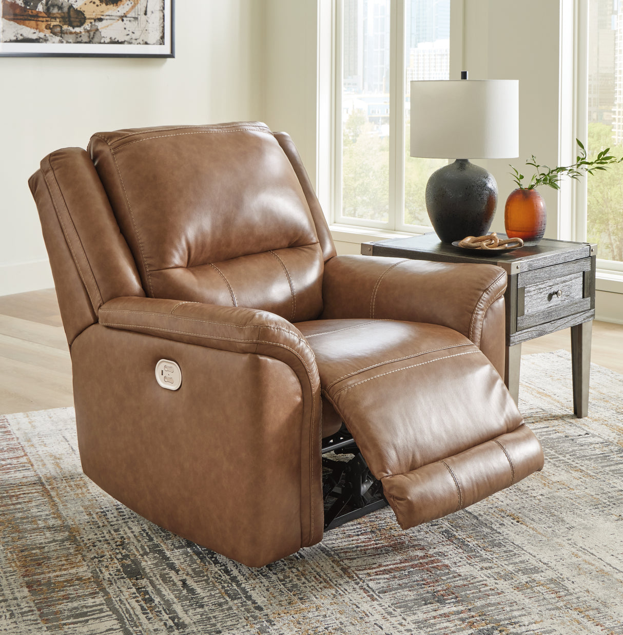 Trasimeno Sofa, Loveseat and Recliner in Caramel - PKG015849