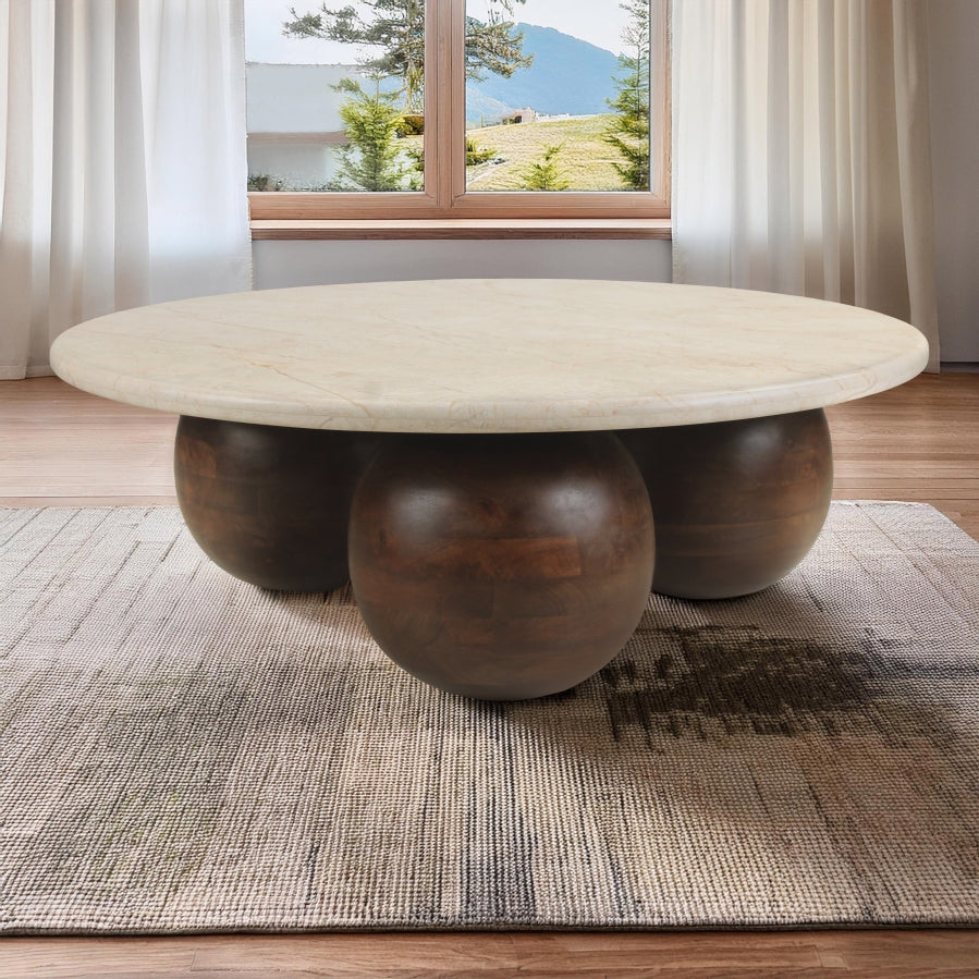 Treviso Marble Coffee Table in Beige from Meridian - Luna Furniture