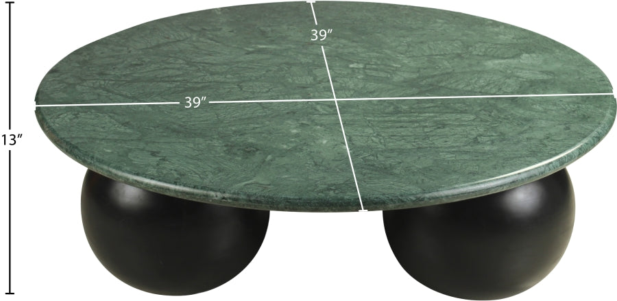 Treviso Marble Coffee Table in Green from Meridian - Luna Furniture