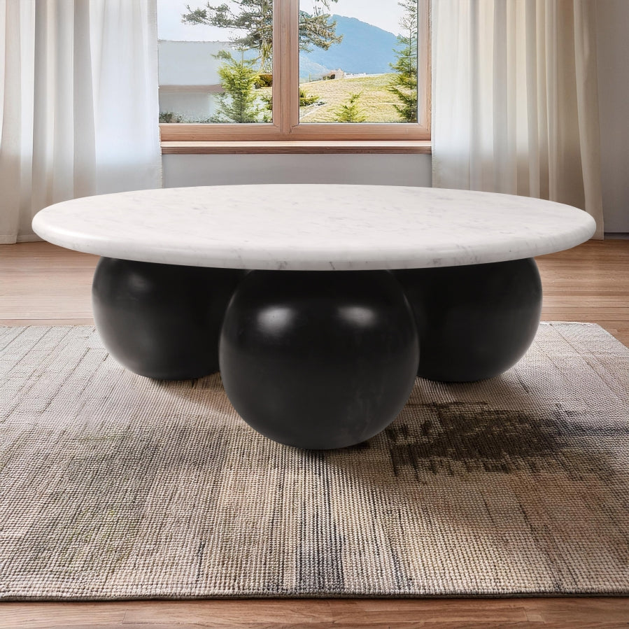 Treviso Marble Coffee Table in White from Meridian - Luna Furniture