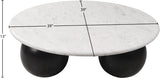 Treviso Marble Coffee Table in White from Meridian - Luna Furniture