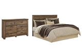 Trinell King/California King Panel Headboard Bed with Dresser in Brown from Ashley - Luna Furniture