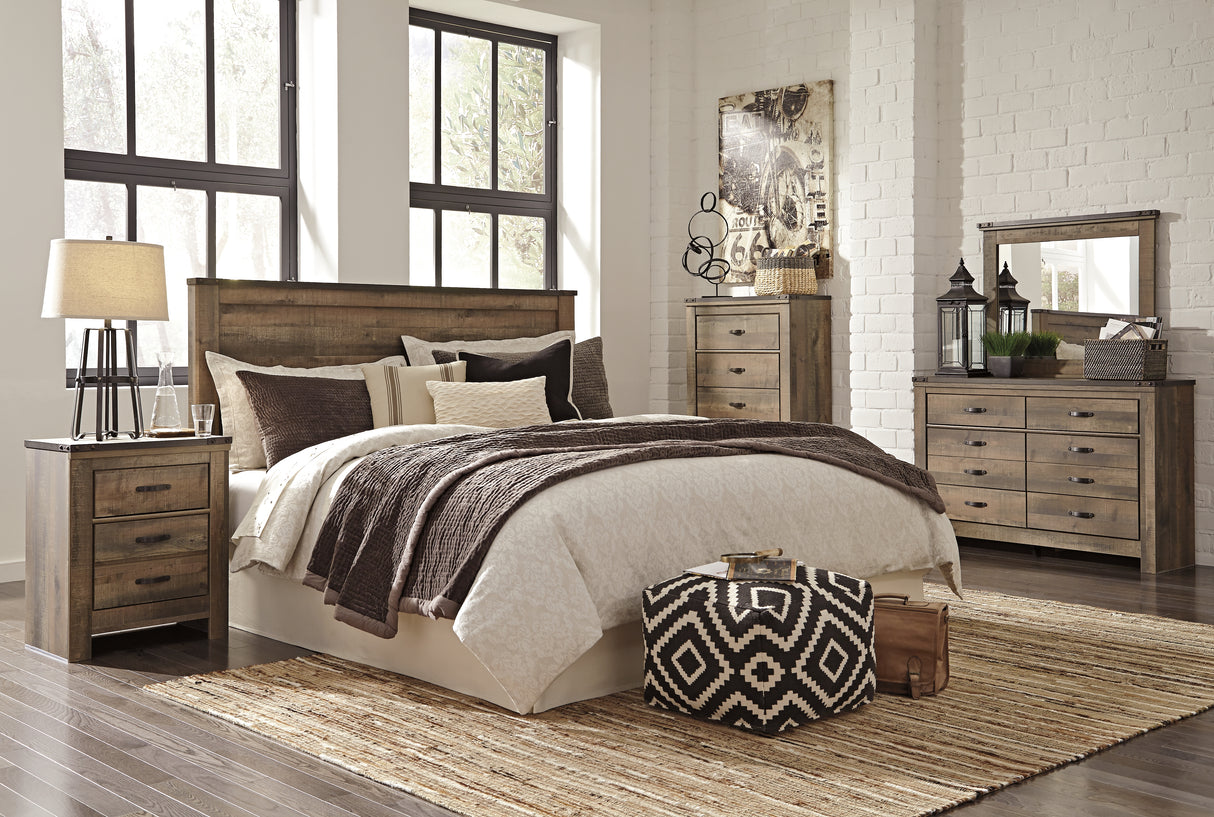 Trinell King/California King Panel Headboard Bed with Dresser in Brown from Ashley - Luna Furniture