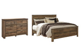 Trinell King Panel Bed with Dresser in Brown from Ashley - Luna Furniture