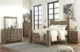 Trinell King Poster Bed with Dresser in Brown from Ashley - Luna Furniture