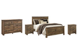 Trinell Queen Panel Bed with Dresser and 2 Nightstands in Brown - PKG005087