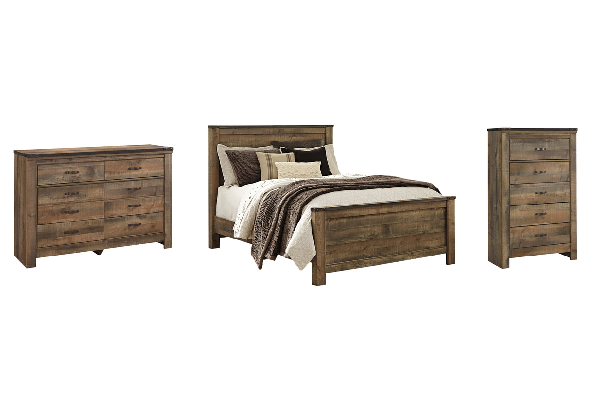 Trinell Queen Panel Bed with Dresser and Chest in Brown - PKG005088