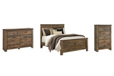 Trinell Queen Panel Bed with Dresser and Chest in Brown - PKG005088