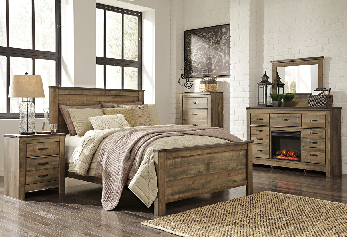 Trinell Queen Panel Bed with Dresser and Chest in Brown - PKG005088